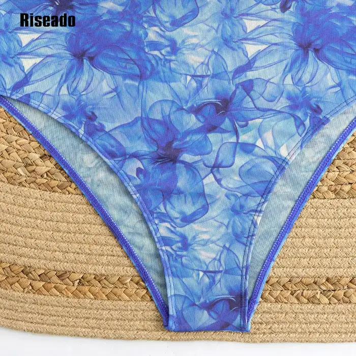 Femme à manches longues maille maillot de bain protection solaire Sexy taille haute une pièce maillots