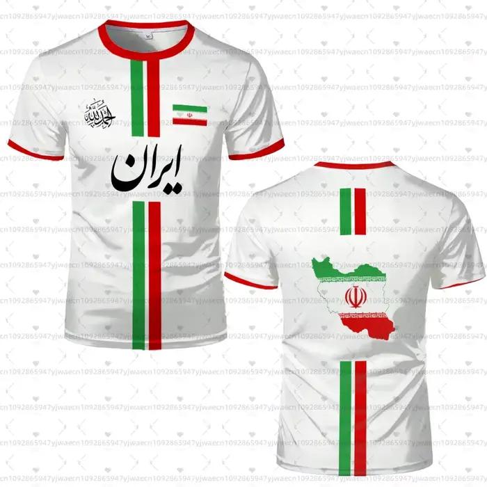 26 Nouveaux Maillots de Football Iranien pour Hommes, T-shirts Sportifs, Maillots de Foot Oversize à Motif Drapeau Iranien, T-shirts Décontractés Unisexe à Motifs