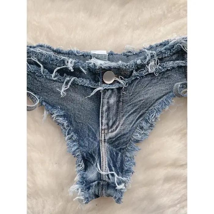 OIINAA maillot de bain femmes Sexy Denim costumes Bikini ensemble à lacets cordon maillots