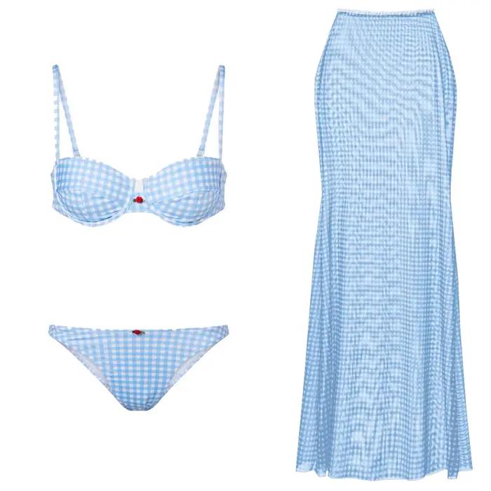 Maillot de bain sexy taille haute avec jupe