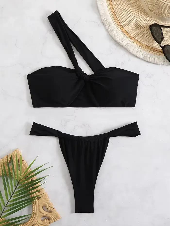Bikini maillot de bain pour femme 2025 une épaule maillots