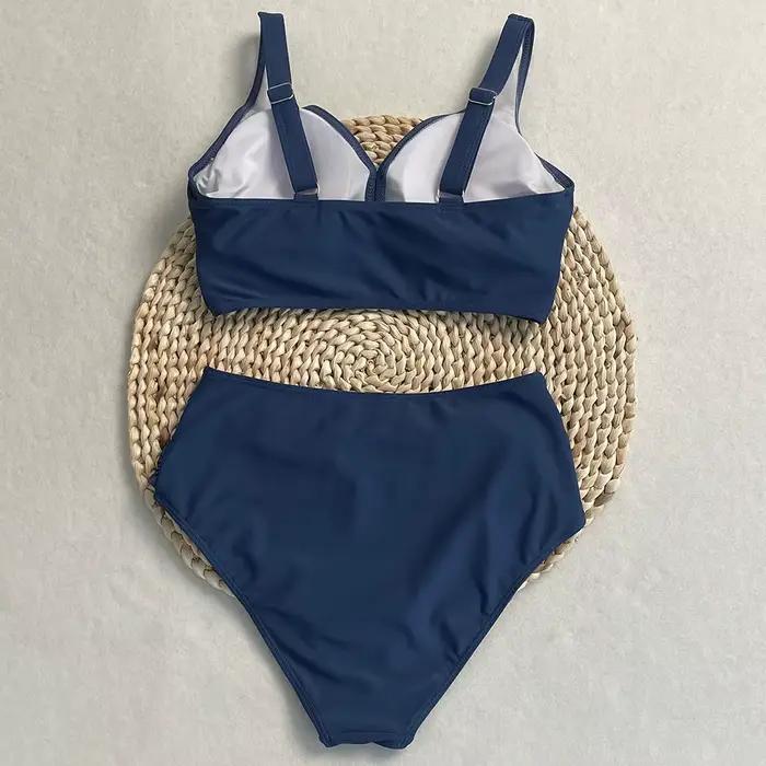 Maillot de bain féminin bikini ensemble de plage taille haute avec rembourrage nylon élasthanne pour femmes ocasions plage piscine spa et croisière