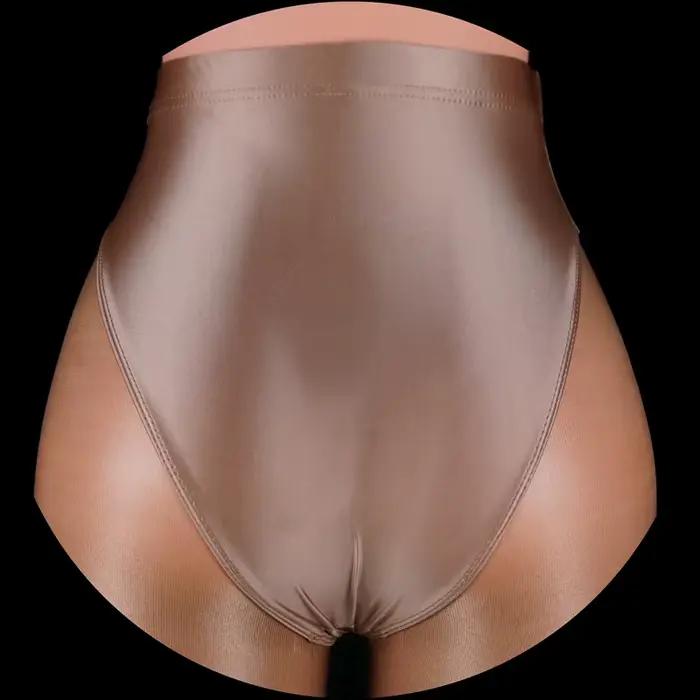 Culotte de bikini brillante à coupe haute pour femmes