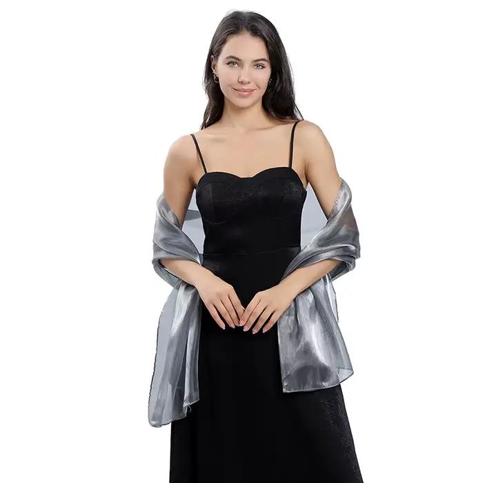 Châles élégants pour femmes, enveloppes pour robes de soirée, châle de mariée, demoiselle d'honneur, couleur unie, Capes de fête, écharpe de décoration