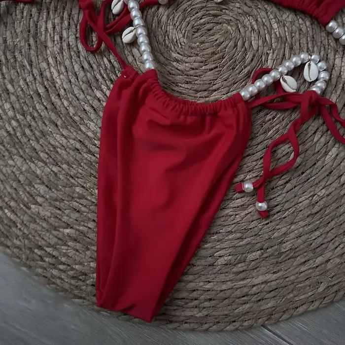 Bikini floral avec lacets push-up deux pièces pour femmes ensemble de bain élégant pour les vacances à la plage occasions spéciales