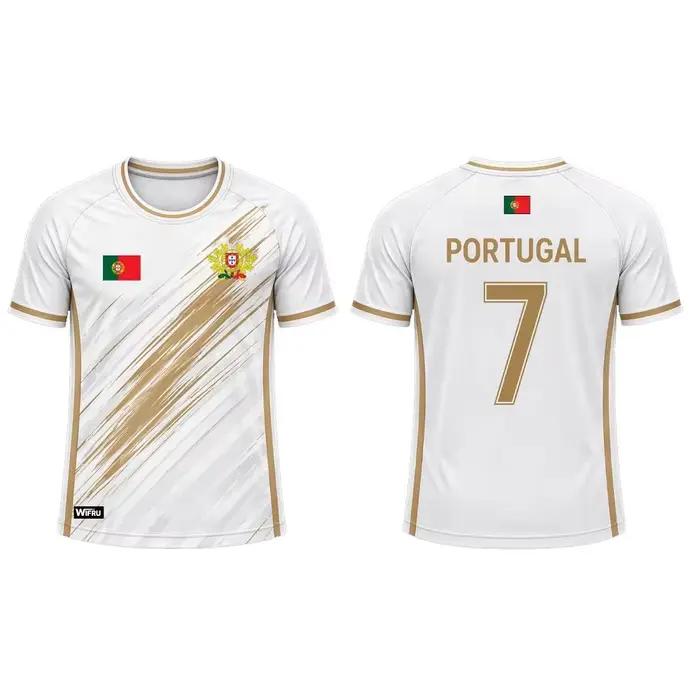 Maillot de football pour homme avec imprimé drapeau du Portugal 2026, t-shirt de sport respirant et à séchage rapide, unisexe, décontracté, cadeau pour les fans, hauts d'été