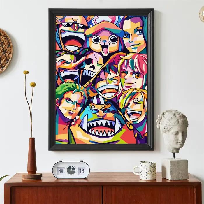 Affiches en toile Luffy une pièce, meilleur cadeau, décor de chambre d'enfant, imprimés modulaires, autocollants muraux, dessin animé classique suspendu