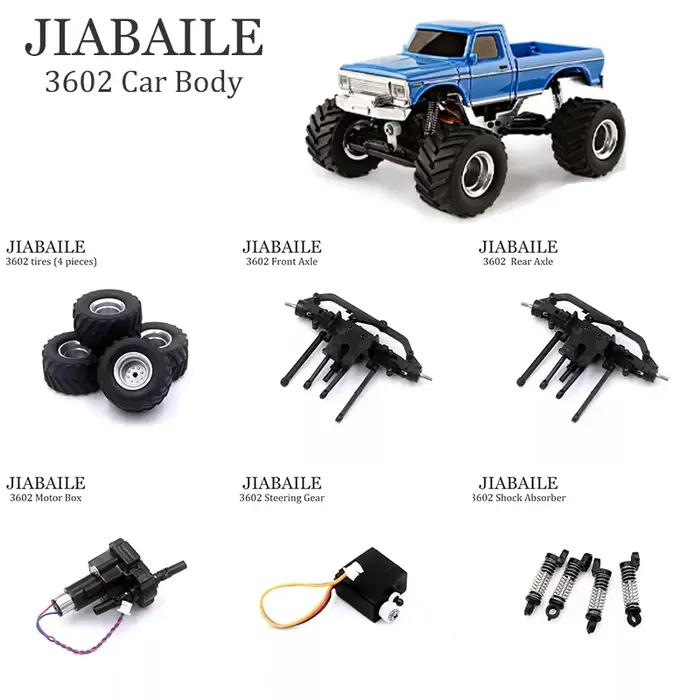 Pièces de voiture RC JIABAILE 3602 3601 1:36 - Amortisseurs, moteurs de direction pour essieux avant et arrière, et pièces de boîtier de transmission