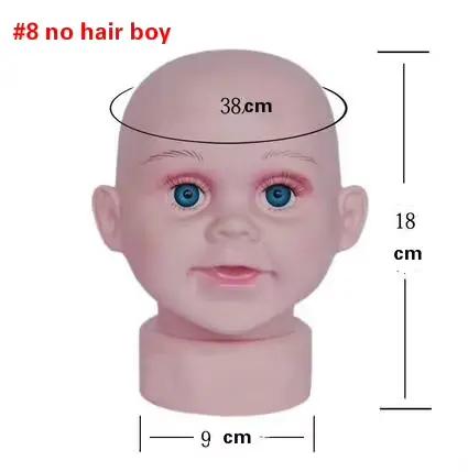 Tête de mannequin LYumabov38/43cm pour bébé garçon chauve, casquette, chapeau, lunettes, écharpe