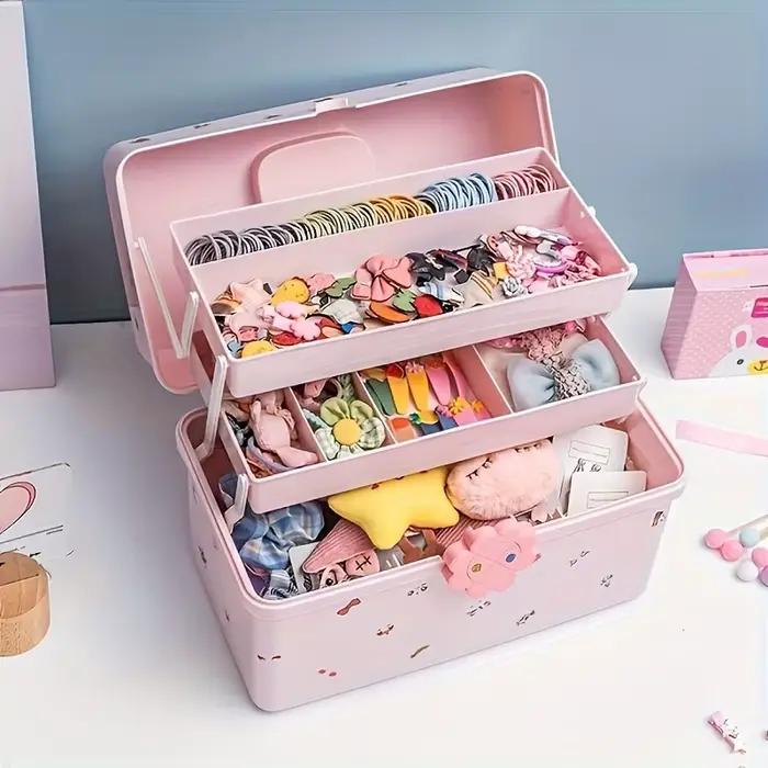 Boîte de rangement d'accessoires multicouche avec couvercle – Parfaite pour ranger les bandeaux, les bijoux et plus d'organisateurs à domicile.