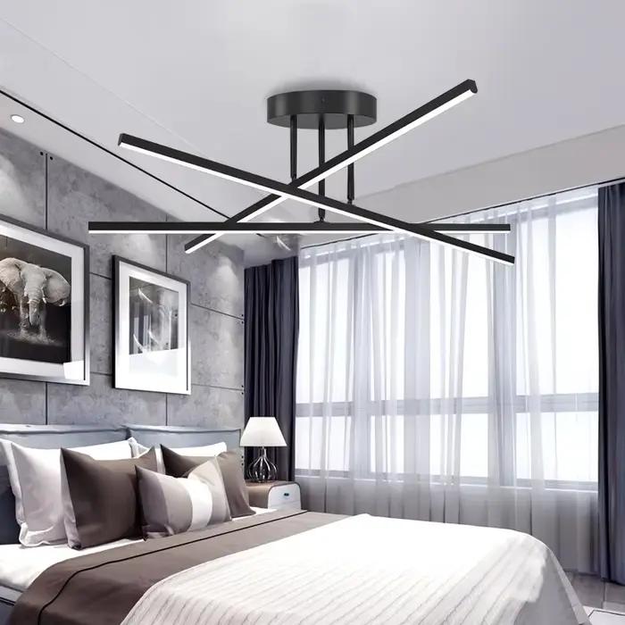 Suspension salon lumière nordique luminaires moderne et Simple or noir aluminium chambre salle à manger lumière principale
