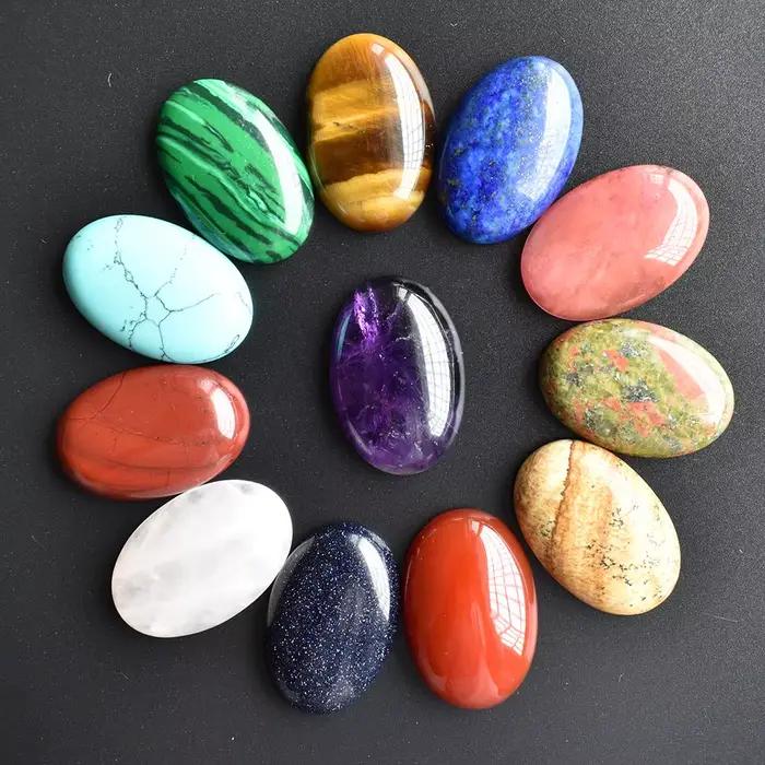 Pierre naturelle de haute qualité, toutes tailles de perles ovales sans trou pour la fabrication de bijoux, livraison gratuite, vente en gros