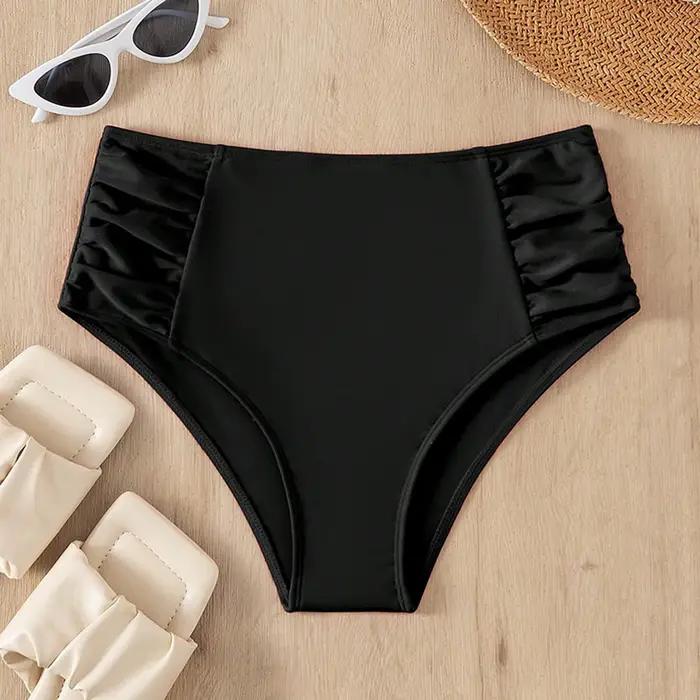 Bas de bain basique taille haute pour femmes