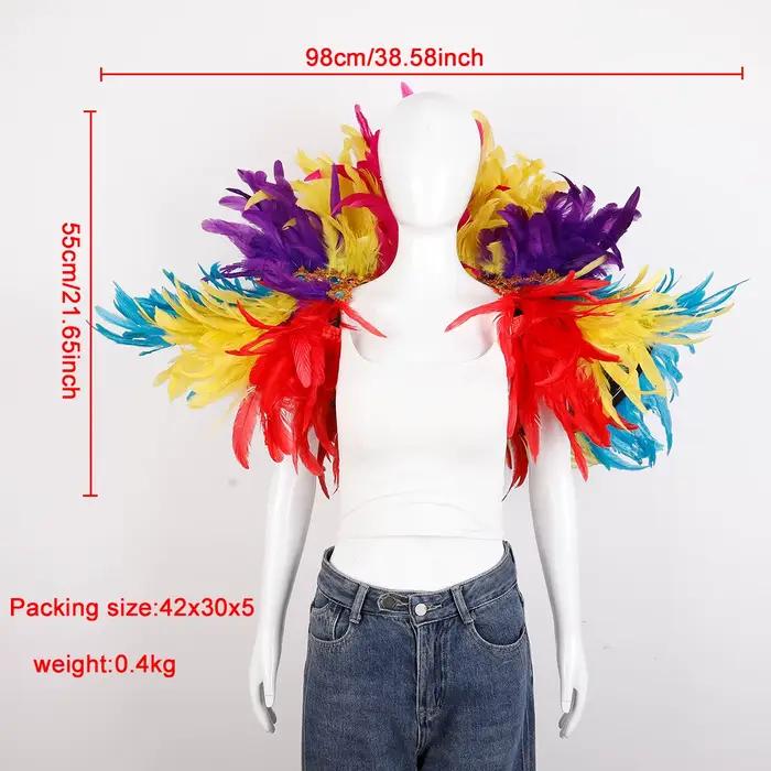 Plume châle Halloween carnaval Costume piste Performance balle gilet écharpe cape fête châle Cosplay femme écharpe