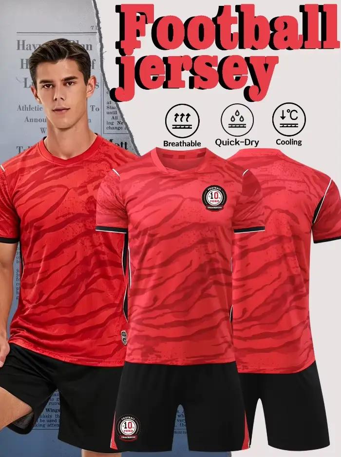 Ensemble de maillot de football rouge respirant de haute qualité