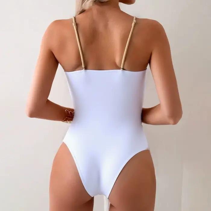 Vintage blanc kaki maillots de bain mosaïque femmes 2026 étoile de mer ornement creux plissé une pièce maillot