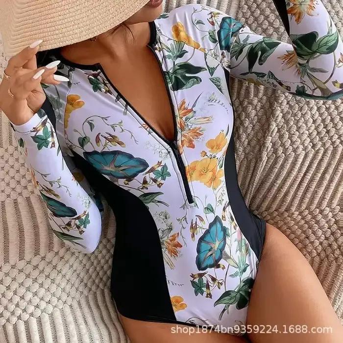 Maillot de bain une pièce à manches longues pour femme