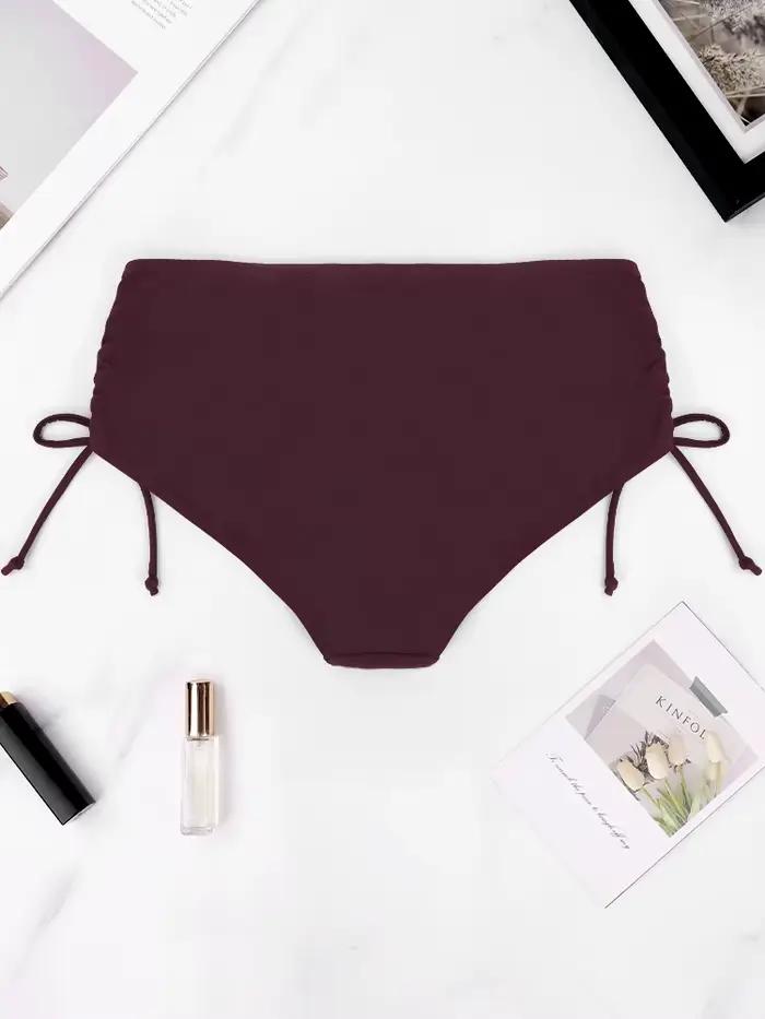 Maillot de bain tanga taille haute pour femmes en élasthanne et nylon, élégant et confortable pour la plage et les journées estivales