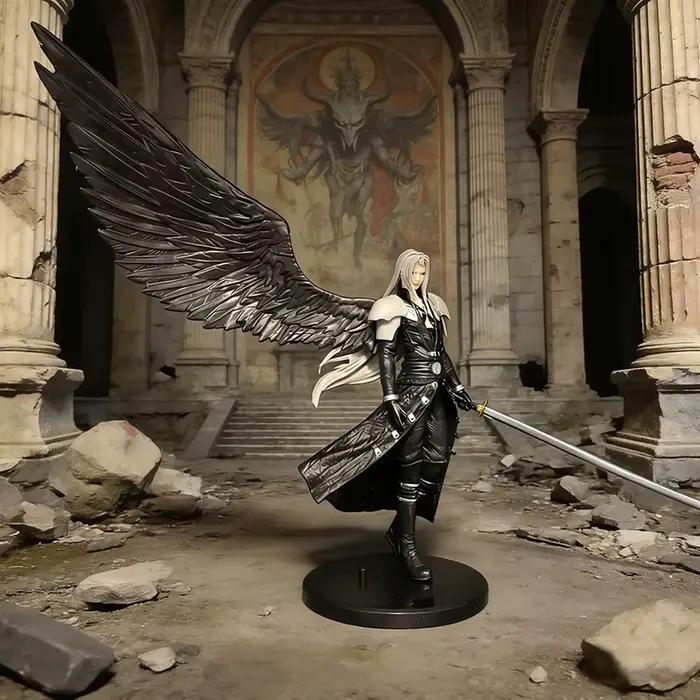Figurine Sephiroth, ange à une aile, modèle de collection, jouet, épée, personnage de jeu d'anime, statue, décoration de la maison, ornement, collection, cadeau