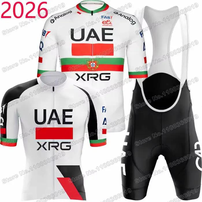 Maillot de Cyclisme UAE Team 2026,Vêtements de Cyclisme Champion du Portugal João Almeida,Chemises de vélo de route Hommes,Cuissard à bretelles
