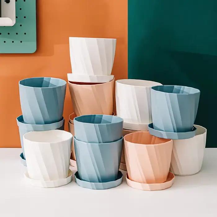 Jardinière succulente en plastique et résine, grand radis vert, nouvelle plante en pot d'aloe Vera en céramique blanche