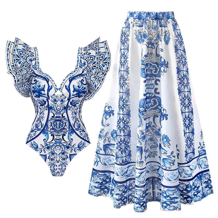 Maillot de bain une pièce à volants