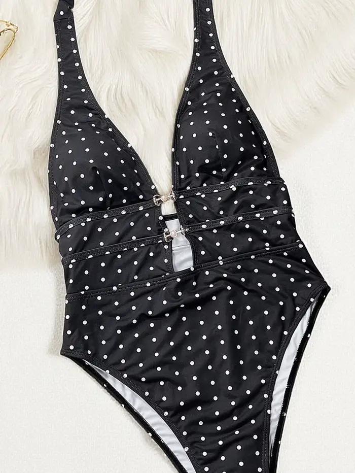 Maillot de bain une pièce sexy à pois pour femme