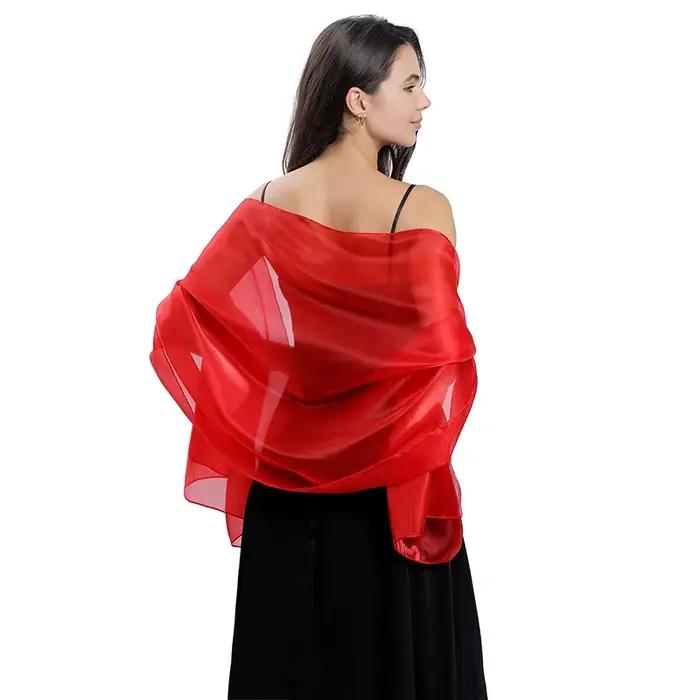 Châles élégants pour femmes, enveloppes pour robes de soirée, châle de mariée, demoiselle d'honneur, couleur unie, Capes de fête, écharpe de décoration