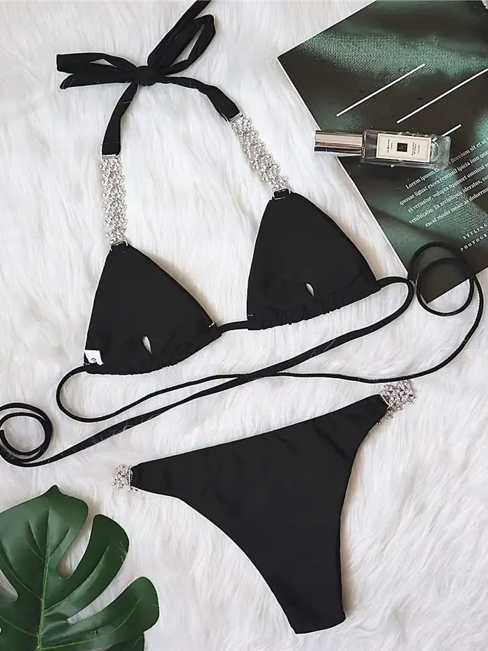DEAT Maillot de bain sexy à lacets pour femme