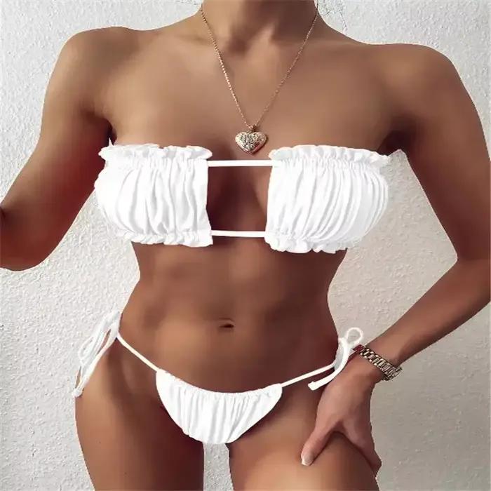 Maillot de bain plissé pour femmes