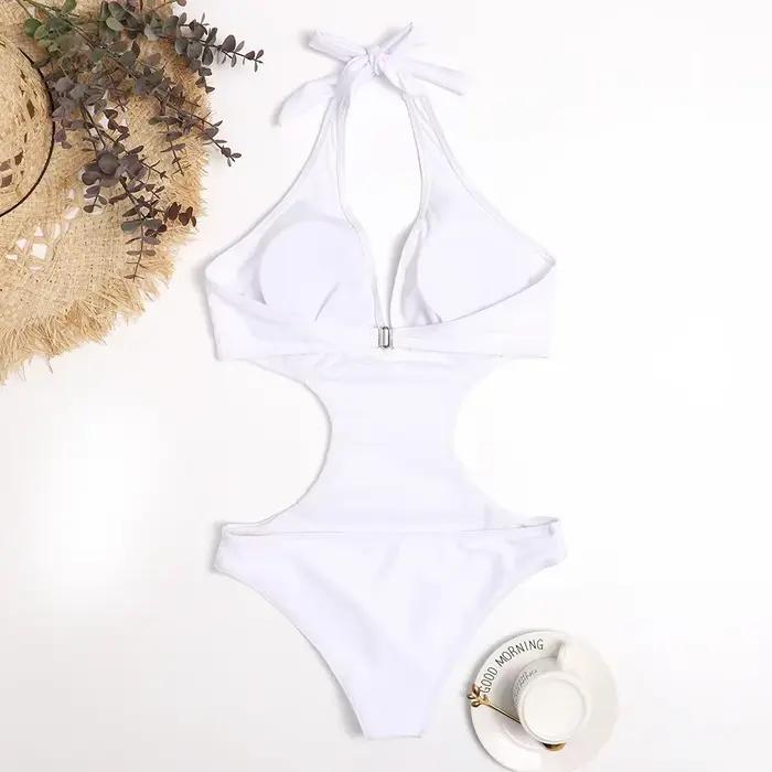 Maillot de bain rouge une pièce pour femmes