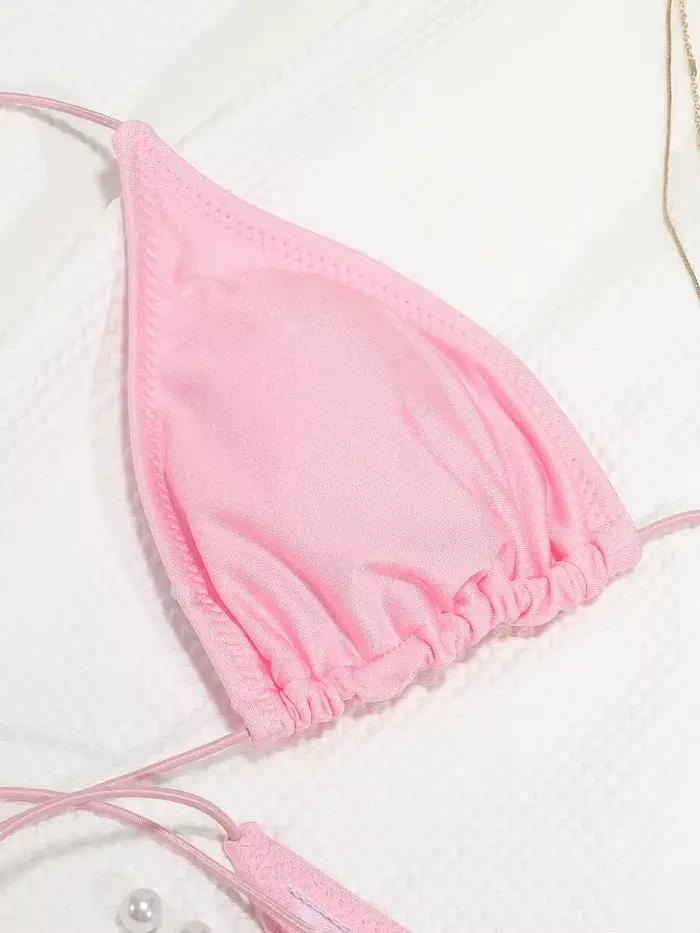 Rinabe Bikini rose, maillots de bain triangle bandage