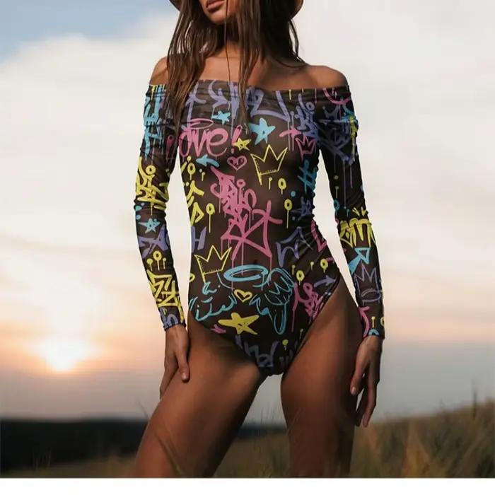 Maillot de bain une pièce en maille pour femme