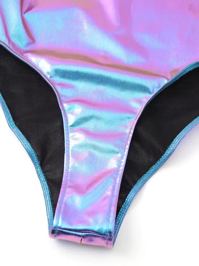 Maillot de bain une pièce métallique pour femmes