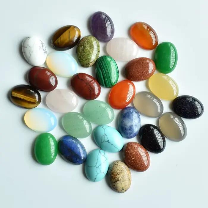 Pierre naturelle de haute qualité, toutes tailles de perles ovales sans trou pour la fabrication de bijoux, livraison gratuite, vente en gros