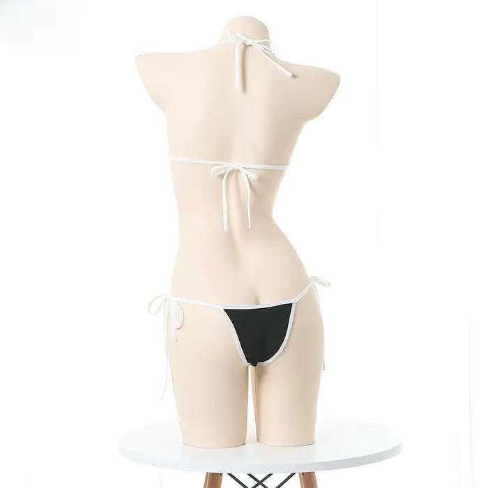 Maillot de bain bikini sexy à nœuds trois points
