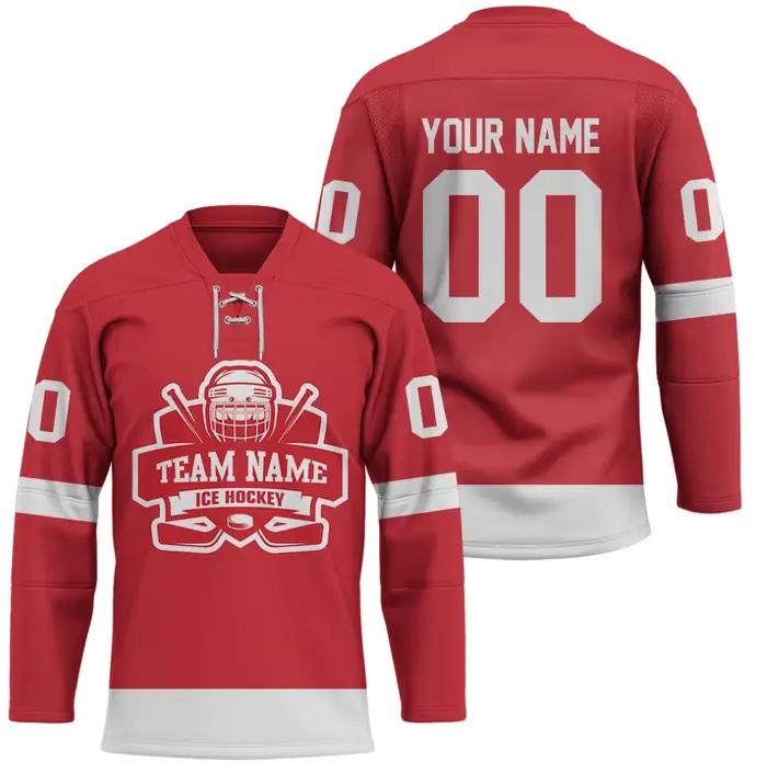 Nom personnalisé rouge maison Breakaway 3D imprimé mode hommes maillot de Hockey été unisexe Personali Sport équipe maillot chemise YU01