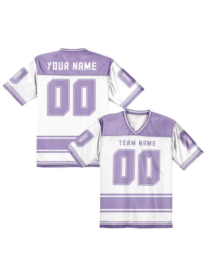 Maillot de football américain personnalisé noir col en V - Nom et numéro personnalisés, haut décontracté tendance pour le streetwear hommes femmes jeunes