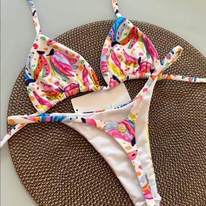 Nouvel ensemble bikini sexy pour femme 2026 – Maillot de bain brésilien string pour vacances à la plage