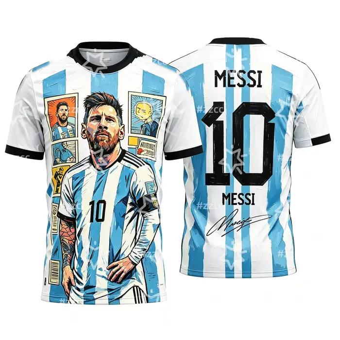 Maillot de football Messi N ° 10 2026, cadeau commémoratif pour les fans, t-shirt de sport d'été pour homme, maillot de cyclisme ﻿