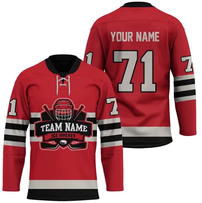 Nom personnalisé rouge maison Breakaway 3D imprimé mode hommes maillot de Hockey été unisexe Personali Sport équipe maillot chemise YU01
