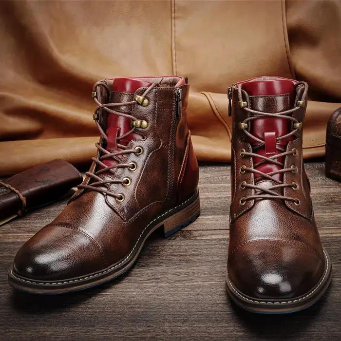 Taille 7-13 bottes hommes marque 2024 mode bottes confortables en cuir # AL603C4