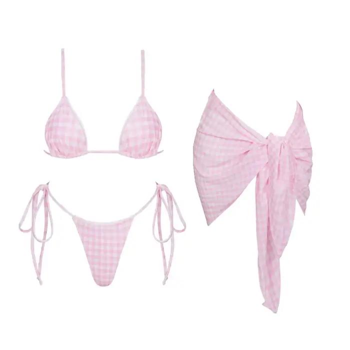 Ensemble de bikini sexy 2026 taille haute imprimé doré pour femme