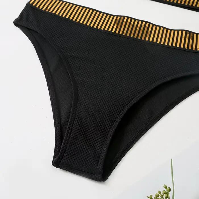 Sexy Bandeau taille haute Bikini 2025 femmes Triangle maillot de bain point détail maillots