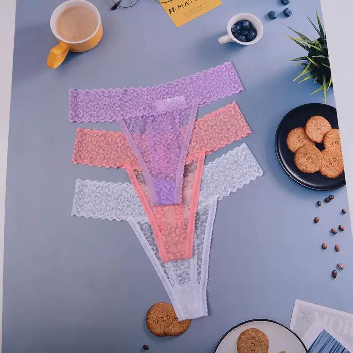 Grande taille XL-5XL Femmes dentelle G-Strings Buts Briefs sexy sous-vêtements dames culottes lingerie pantalon string accélération porter 3pcs ac149