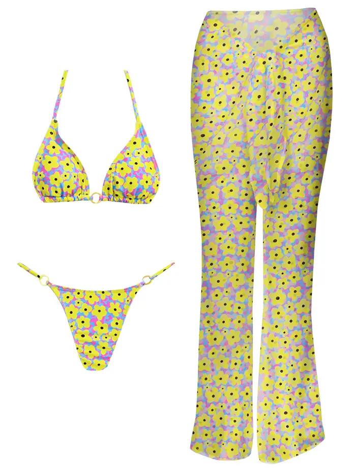2025 Ensemble bikini noir élégant avec fond transparent