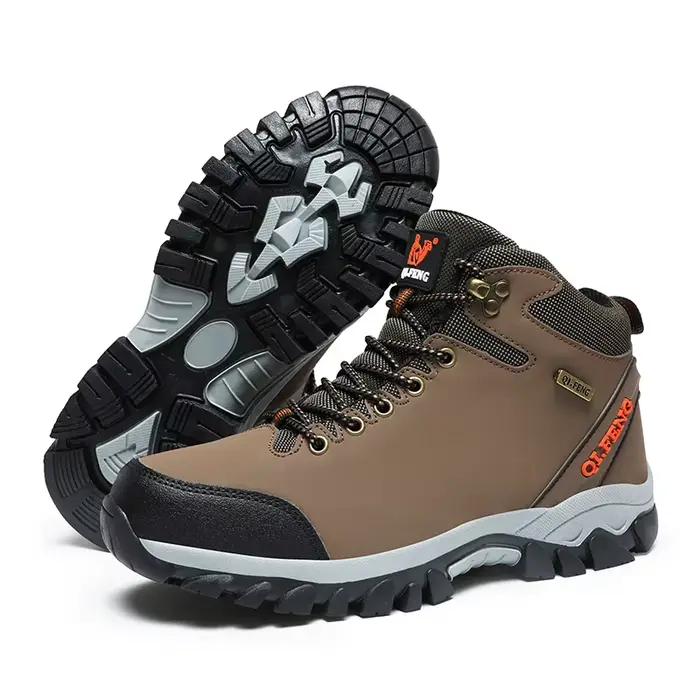 Bottes de rinçage en cuir pour hommes, chaussures de cowboy décontractées, chaussures de randonnée, peluche chaude, extérieur, noir, grande taille, neige, garçons, hiver