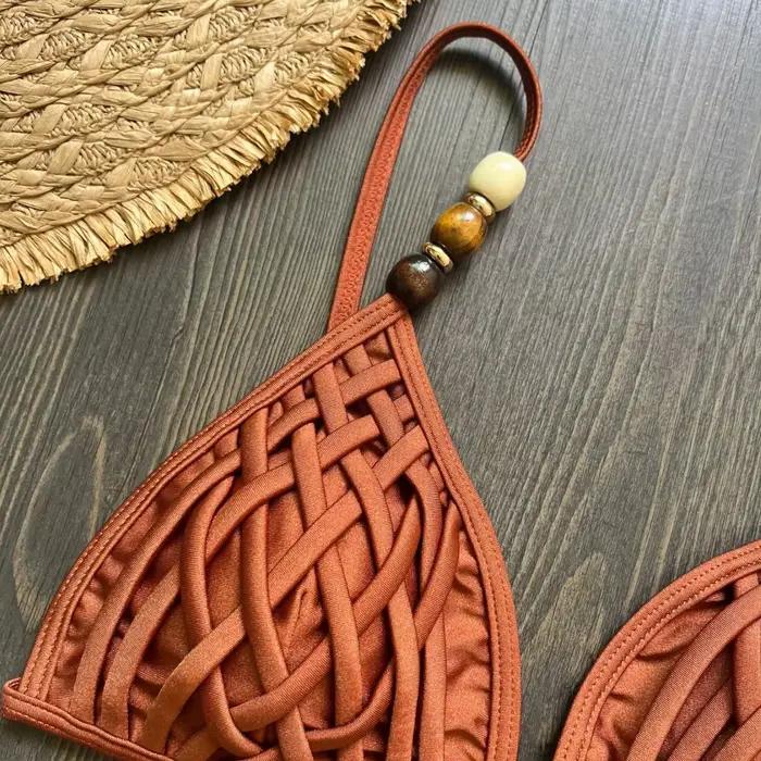 2026 Ensemble de bikini marron sexy pour femme