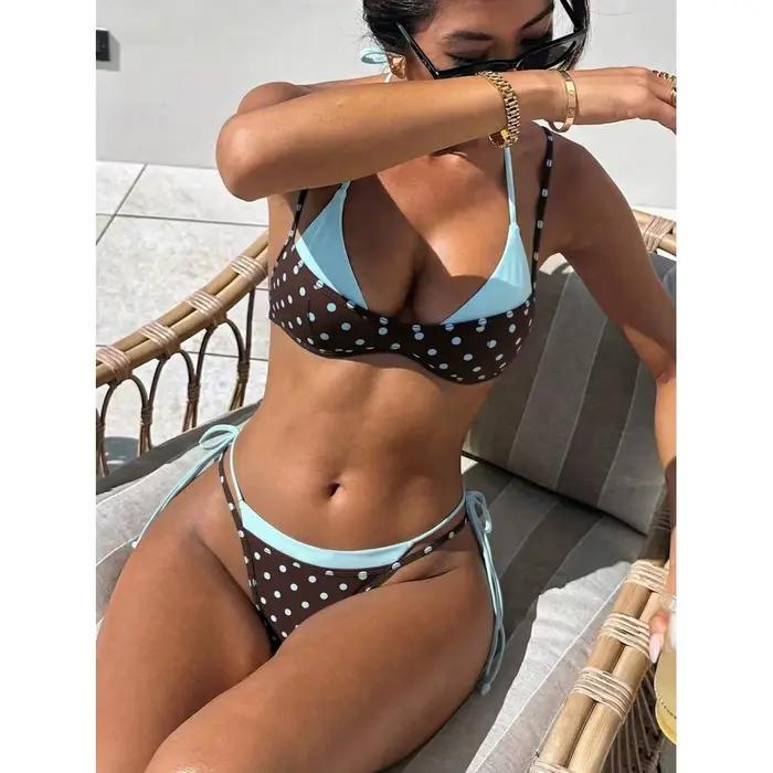 Maillot de Bain Imprimé à Pois Pour Femme Style Plage Nouvelle Collection Été 2026 Tendance et Sexy Occasions Plage Vacances Fête Piscine Spa Sources Chaudes Activités Nautiques Croisière