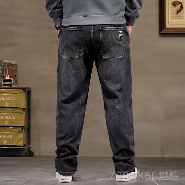 Jean grande taille homme ample droit automne homme haute élasticité père pantalon 44 46 48 jean pour homme 7XL 6XL 5XL 8XL
